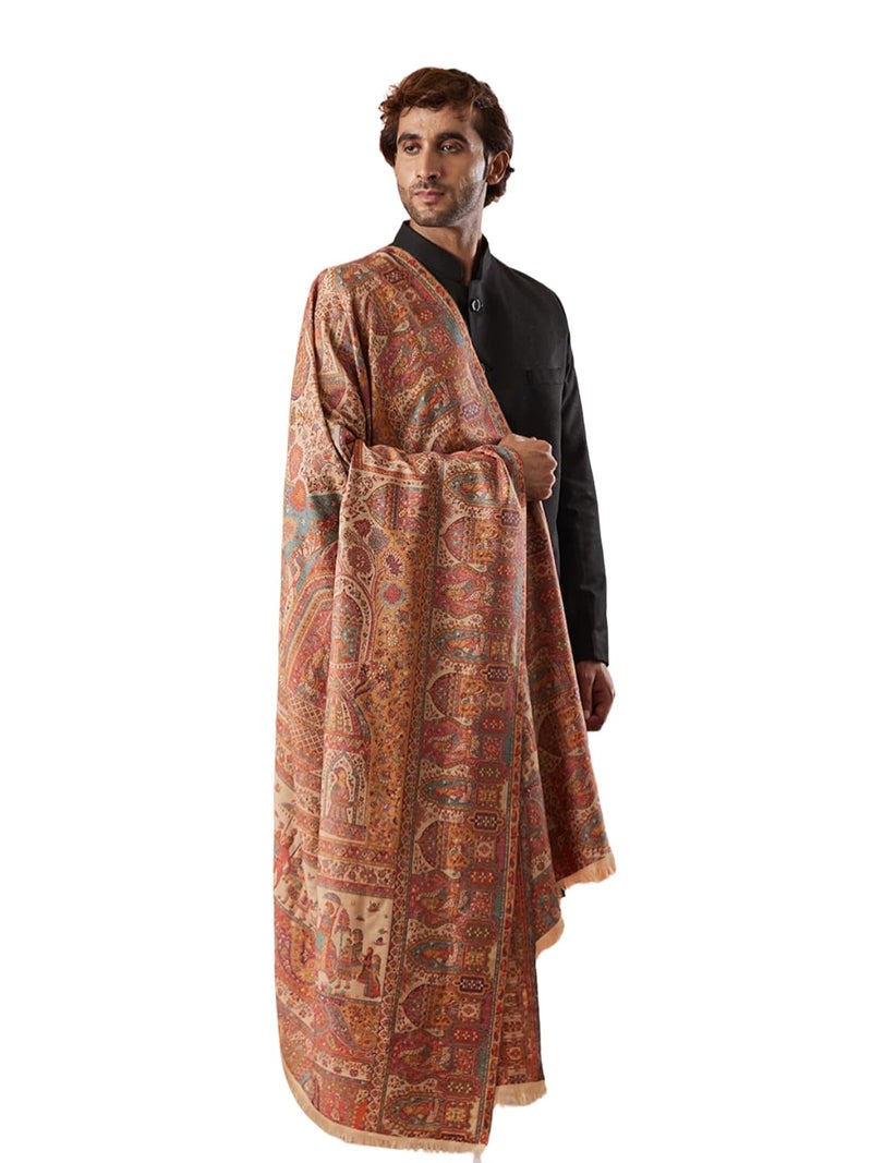 Pashmoda شال كaani شاهي مهفيل للرجال من باشمودا (الحجم: 101x203 سم) - Image 1