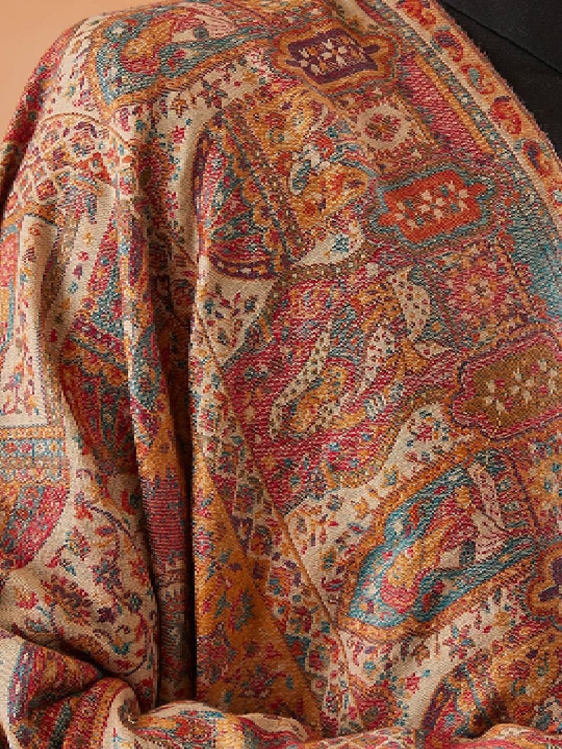 Pashmoda شال كaani شاهي مهفيل للرجال من باشمودا (الحجم: 101x203 سم) - Image 5