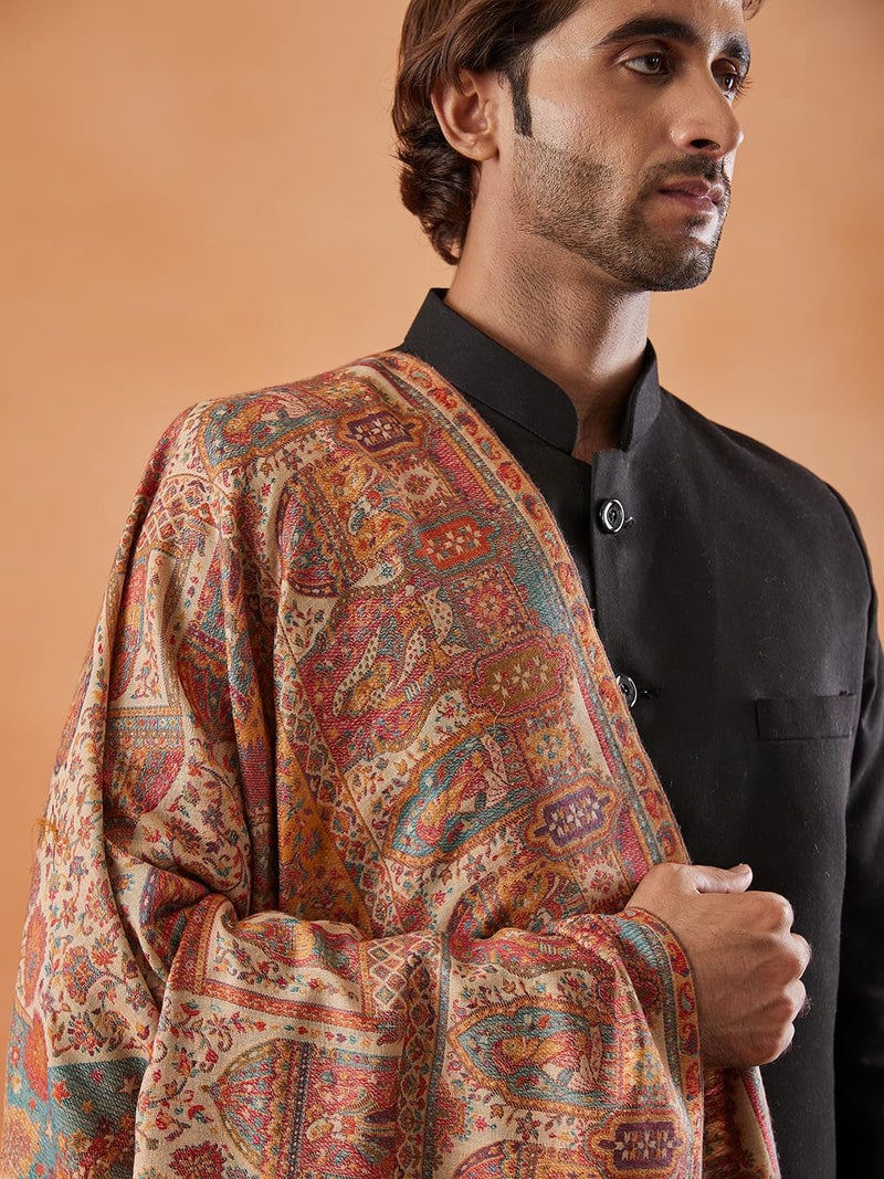 Pashmoda شال كaani شاهي مهفيل للرجال من باشمودا (الحجم: 101x203 سم) - Image 3