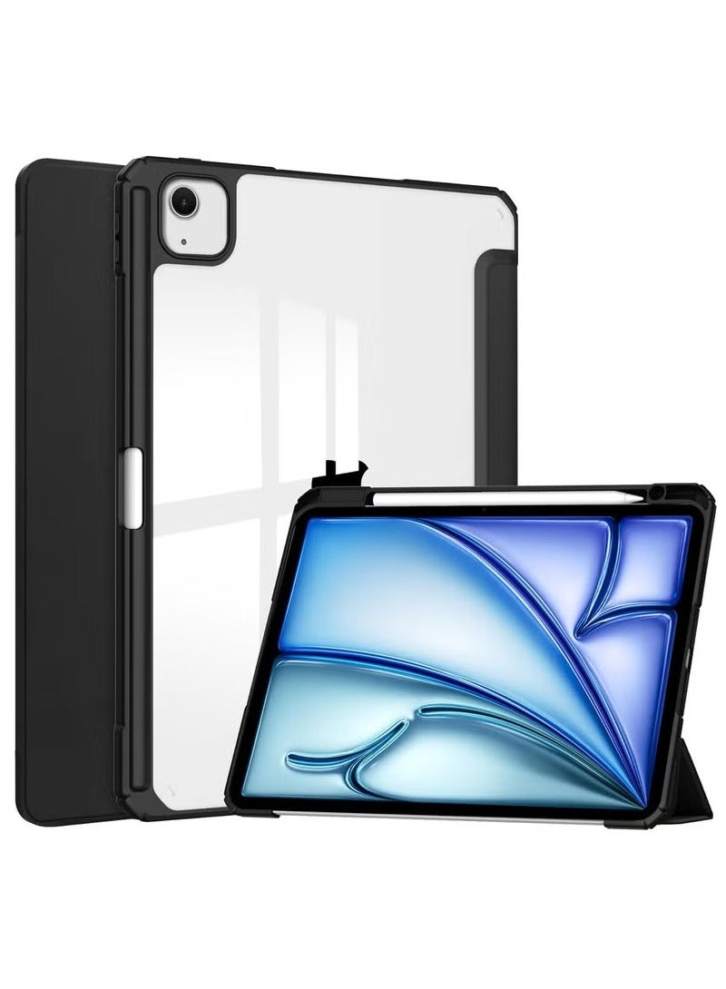 ميجوفاست جراب متوافق مع جهاز iPad Air 13 بوصة (M2) 2024، جراب ذكي رفيع مع حامل فوليو، مع خاصية السكون/الاستيقاظ التلقائي، مع فتحة قلم رصاص، غطاء خلفي شفاف لجهاز iPad Air 13 بوصة  - Image 1