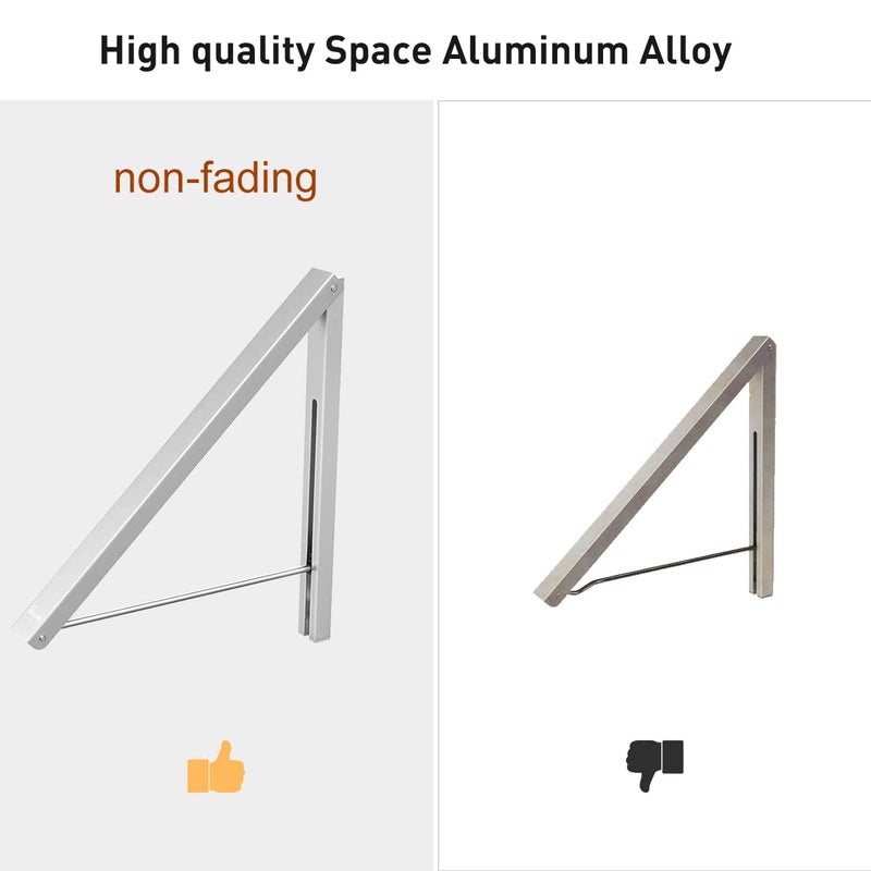 Anjuer Wall Mounted Drying Rack Clothes Hanger Folding Wall Coat Racks Aluminum Home Storage Organiser Space Savers - Image 5