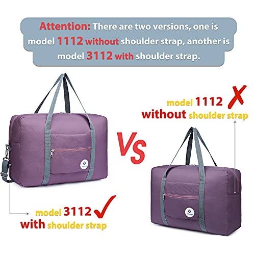 Narwey For Spirit Airlines Foldable Travel Duffel Bag Tote Carry on Luggage Sport Duffle Weekender Overnight for Women and Girls (1112 Purple) - Image 4
