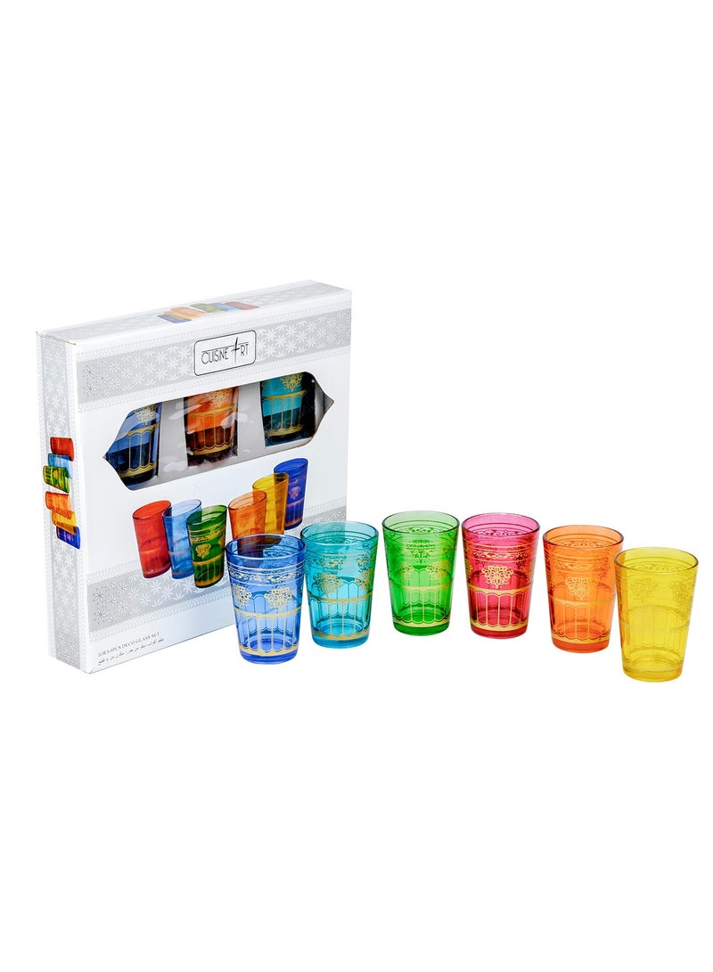 Cuisine Art Moroccan Jora Deco Glass Set, 6 Pieces, Multicolor - Image 2