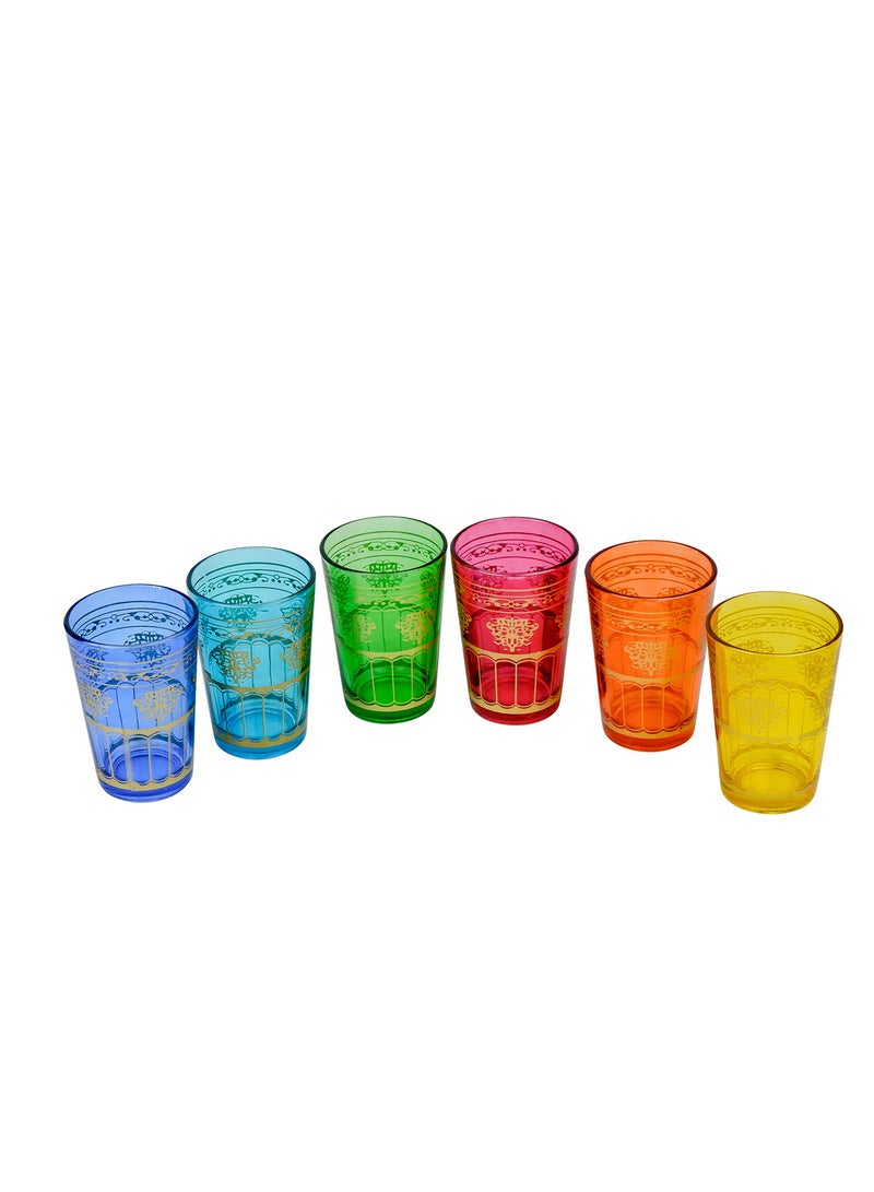 Cuisine Art Moroccan Jora Deco Glass Set, 6 Pieces, Multicolor - Image 1