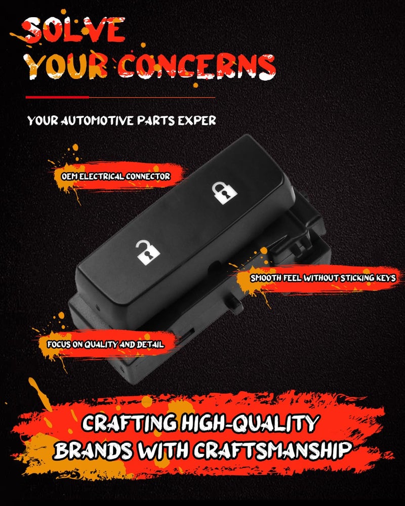 CCIYU Door Lock Switch Control Switch Replacement fit for Chevy Silverado 1500 2500HD 2008-2013 GMC Sierra 1500 2500 HD 2008-2013 GMC Sierra Denali 2500HD 3500HD 2011-2014 15804093 SW9550 - Image 2