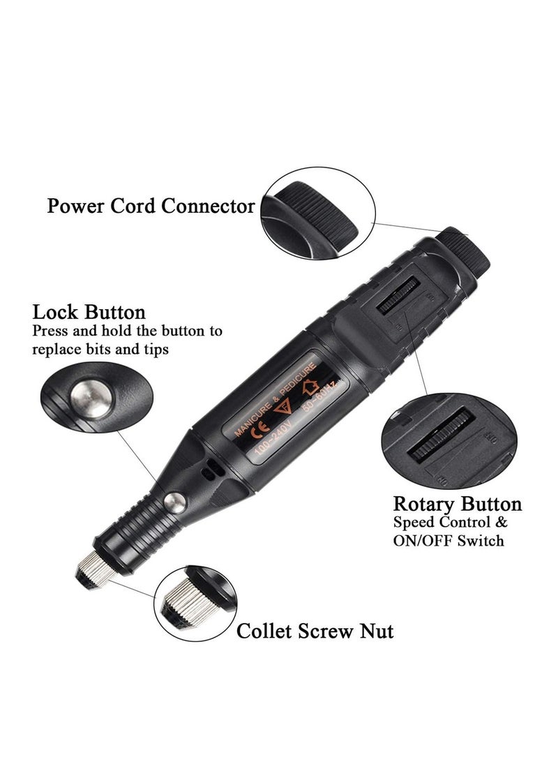 Captaintech Multi-Functional Electric Engraving Tool Kit with 52 Accessories and 16 Stencils for Wood Metal Glass and More 70 Pieces in Black - Image 2