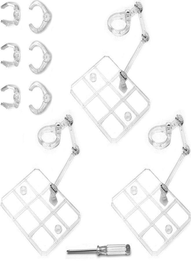 Yocoolfun 3 Pack Action Figure Stand for 3.75" and 6" Figures - Each Doll Model Support Stand includes 3 Clamps Sizes,Action Figure Display Holder Base Display Your Action Figures in Style - Image 1