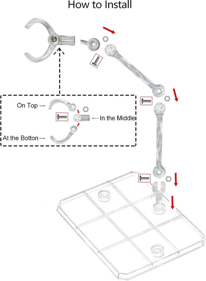 Yocoolfun 3 Pack Action Figure Stand for 3.75" and 6" Figures - Each Doll Model Support Stand includes 3 Clamps Sizes,Action Figure Display Holder Base Display Your Action Figures in Style - Image 5