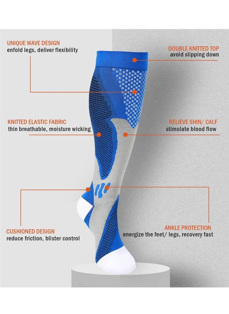 SYOSI Compression Socks (3 Pairs) for Men Circulation 20-30 mmHg Medical Compression Stockings Women Nursing(L-XL)  - Image 2