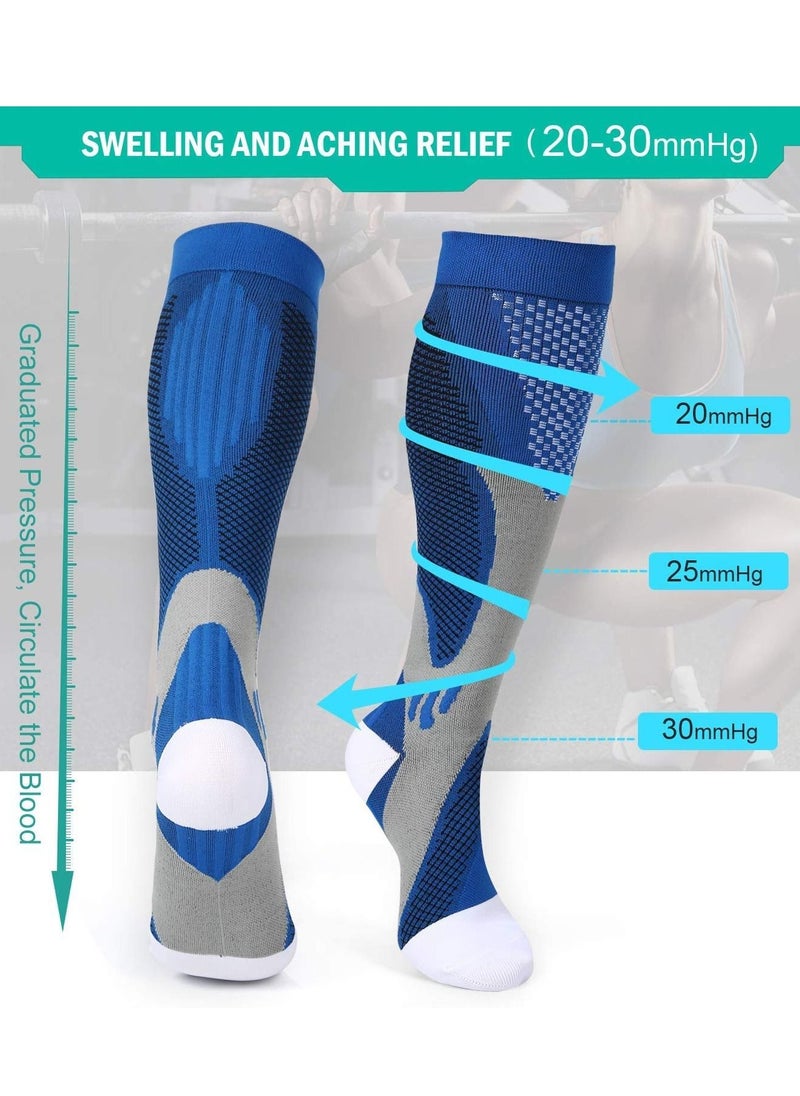 SYOSI Compression Socks (3 Pairs) for Men Circulation 20-30 mmHg Medical Compression Stockings Women Nursing(L-XL)  - Image 3