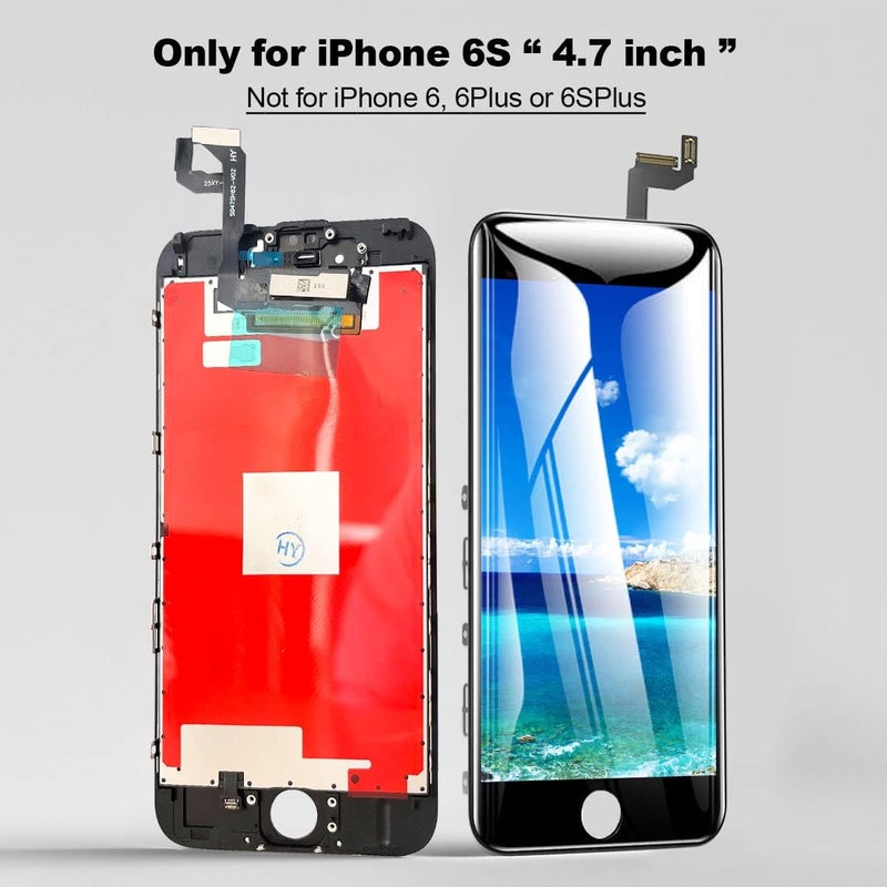 EFAITHFIX Store for iPhone 6S LCD Screen Replacement Black 4.7 Inch Frame Assembly Display 3D Touch Screen Digitizer with Repair Tools Kit Tempered Glass Screen Protector for A1633, A1688, A1700 (Black) - Image 3