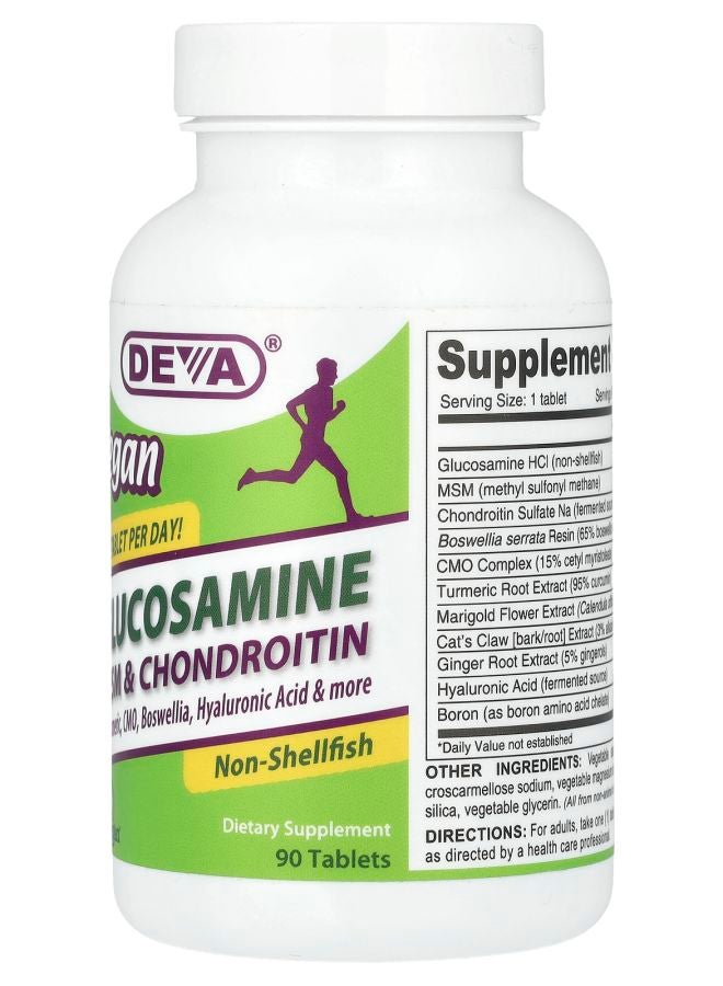 Deva Vegan Glucosamine MSM & Chondroitin 90 Tablets - Image 2