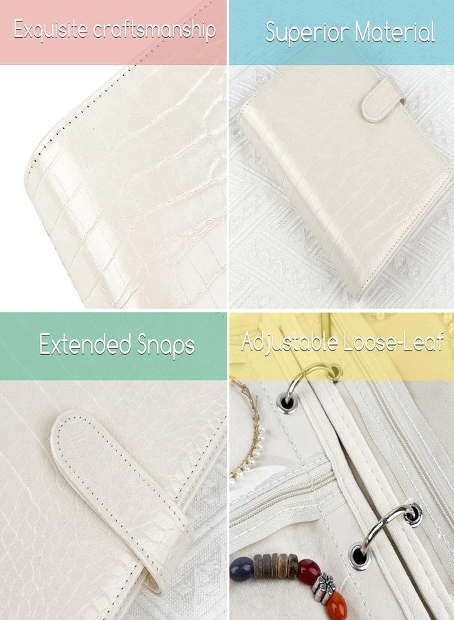 LingLingo Travel Jewelry Organizer Case,Small Jewelry Bags Jewelry Storage Book Ring Binder with Clear Zipper Velvet Pouch for Traveling - Image 4