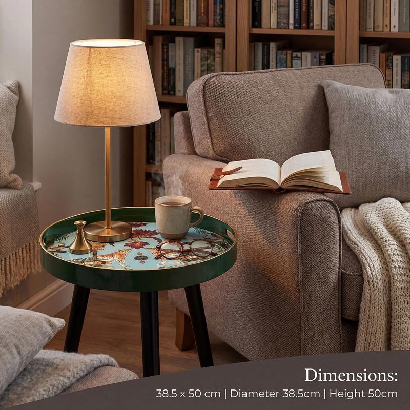 Simmer Stone Round Indoor Side Tables with Detachable Wooden 3 Legs, Versatile Tray Table, Perfect For Round Coffee Table Tea, and Relaxation Time 17.7 Inch (Green Leopard) - Image 5