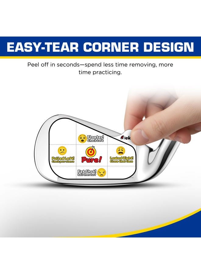 IJEKER Novelty Golf Impact Tape – 156pcs Emoji Swing Training Stickers for Driver, Iron & Wood | Tear-Off, Waterproof, Instant Feedback - Image 2