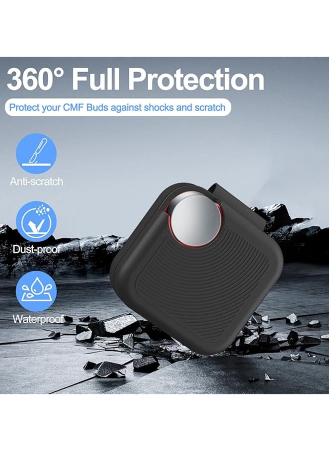 Generic Silicone Protective  Case Cover for Nothing CMF buds with Keychain Cover (Black)  - Image 3