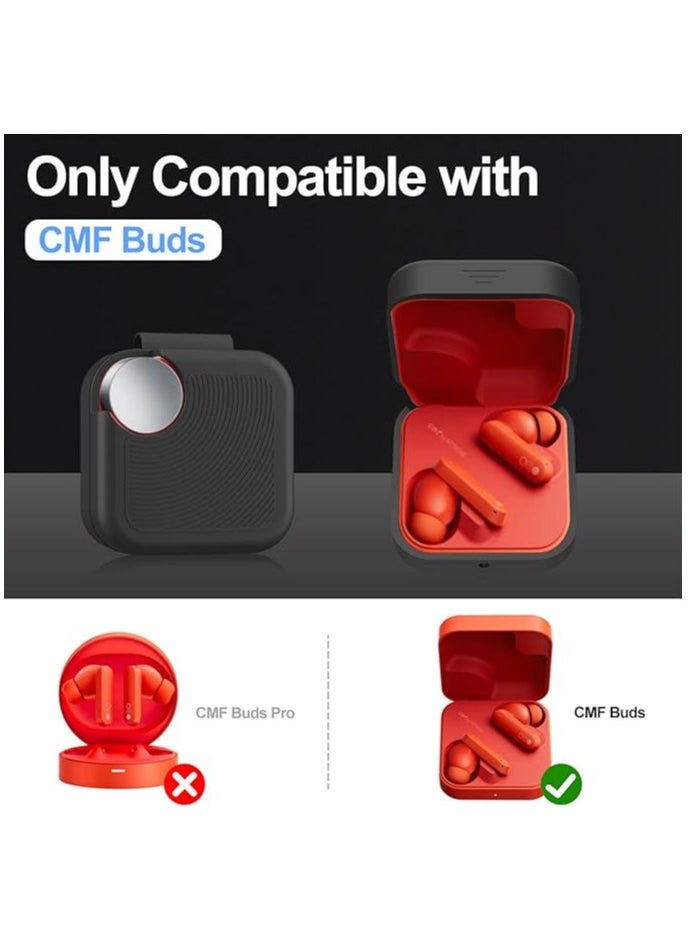 Generic Silicone Protective  Case Cover for Nothing CMF buds with Keychain Cover (Black)  - Image 2