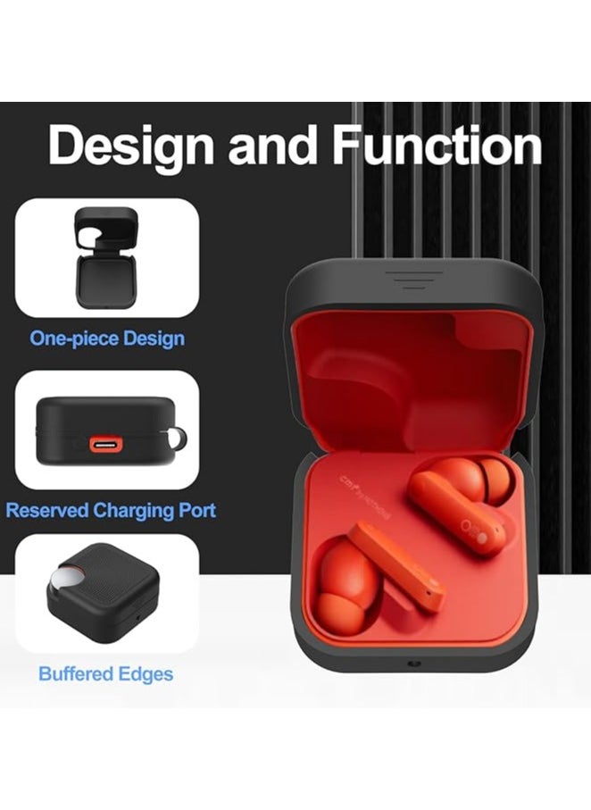 Generic Silicone Protective  Case Cover for Nothing CMF buds with Keychain Cover (Black)  - Image 5