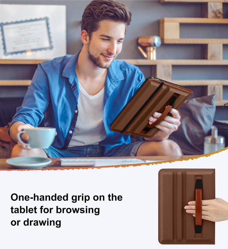 DTTO for iPad mini 7 (A17 Pro) Case, iPad mini 7th / 6th Generation Case (2024/2021), 360 Degree Rotating Premium Leather Folio Stand Cover with Pencil Holder, Brown - Image 4