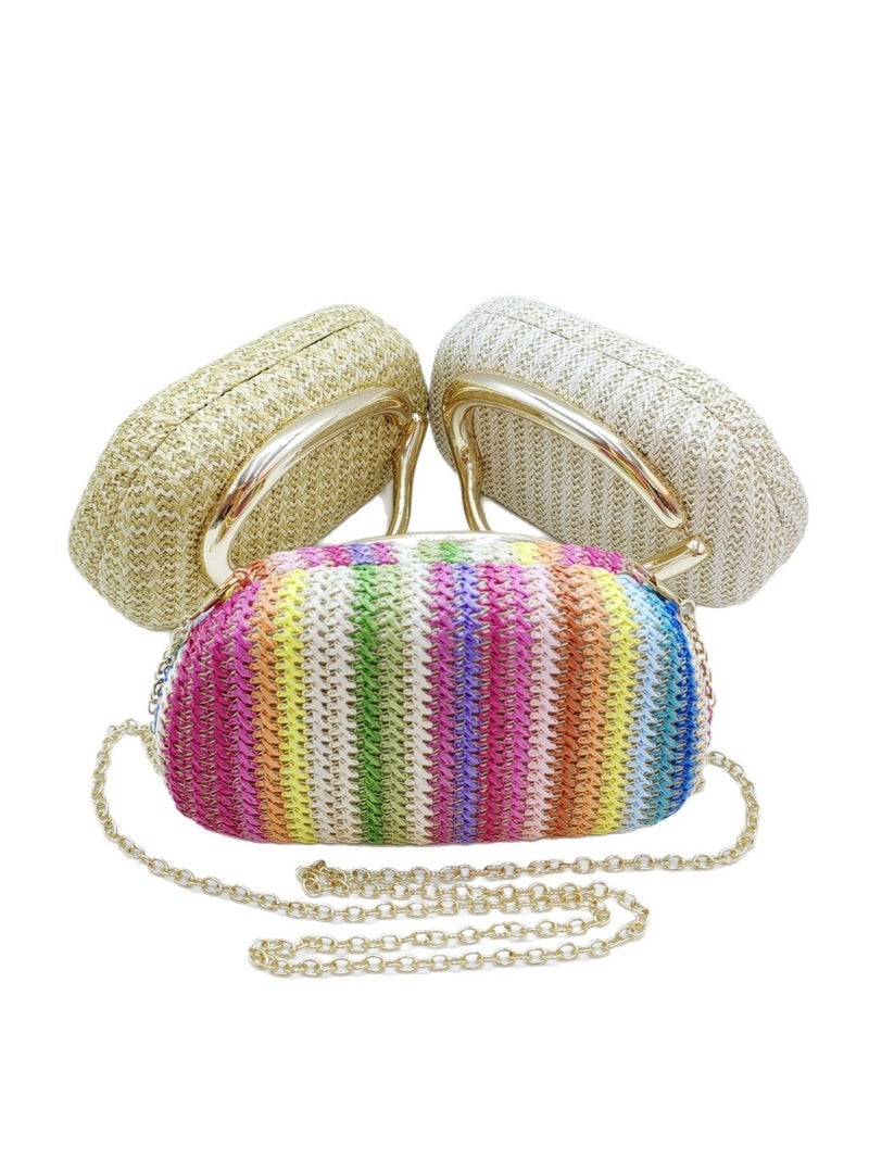 High-End Texture Square Box Evening Bag Clutch Bag Chain Bag Banquet Bag Cheongsam Bag Evening Dress Bag - Image 2