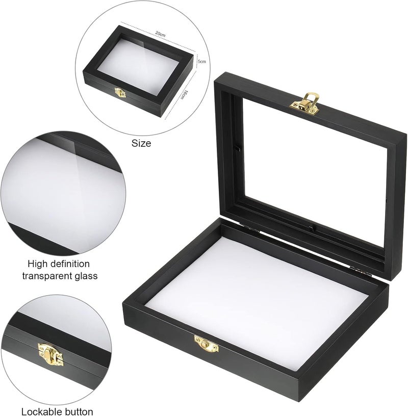 WILLBOND Insect Display Case Bug Display Box with Glass Top Acrylic Clear Top, EVA Foam Board and 300 Pieces Insect Pins Entomology Pins for Specimen Display (Black) - Image 3