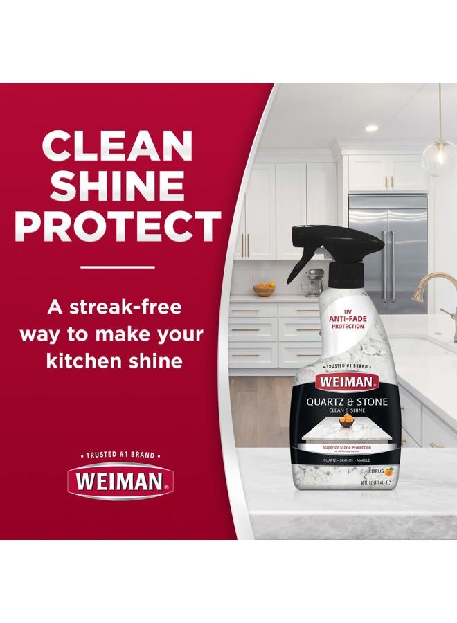 Weiman Quartz Countertop Cleaner and Polish (2 Pack w/Micro Towel) Clean and Shine Your Quartz Countertops Islands and Stone Surfaces with Ultra Violet Protection - Image 2