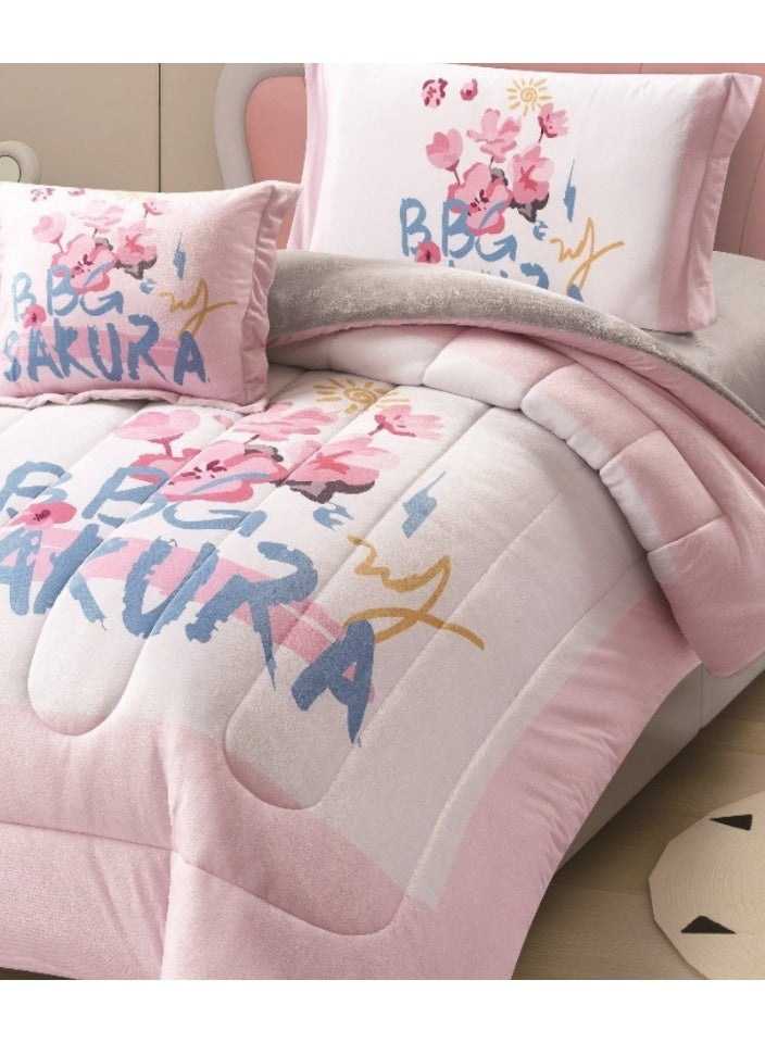 SMART HOME Winter fluffy children's bed sheet, 4 pieces, two sides, velvet side and fur side, size 170x230 cm - Image 2