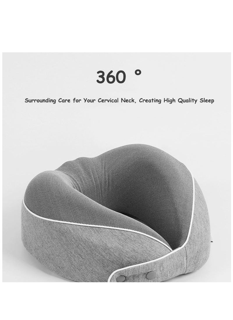Captaintech Breathable Neck Pillow Memory Foam Comfortable Travel Neck Pillow Travel Pillows for Sleeping Airplane U Shape for Head and Neck Support, Portable Travel Pillow Machine Washable  - Image 3