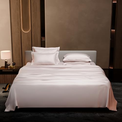 Stoa Paris 300 Tc Satin Bedsheet Super King Size Bed with Pillow Covers, Premium Ultra Satin Bedding Set, Gifts for Couples, Wedding, Bedroom Home Furnishing, Date Night Collection - Blushing Pink - Image 2