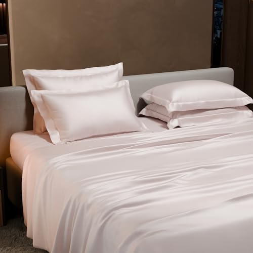 Stoa Paris 300 Tc Satin Bedsheet Super King Size Bed with Pillow Covers, Premium Ultra Satin Bedding Set, Gifts for Couples, Wedding, Bedroom Home Furnishing, Date Night Collection - Blushing Pink - Image 3