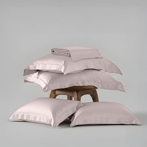 Stoa Paris 300 Tc Satin Bedsheet Super King Size Bed with Pillow Covers, Premium Ultra Satin Bedding Set, Gifts for Couples, Wedding, Bedroom Home Furnishing, Date Night Collection - Blushing Pink - Image 5