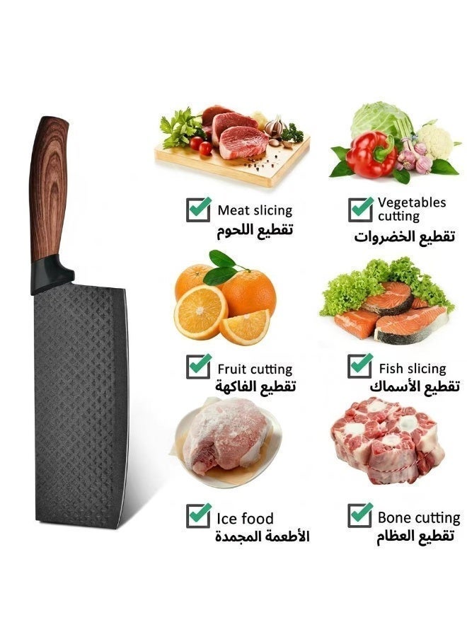 YUGAWA 6-Piece Black Chef Knife Set, Ultra Sharp Anti-Rust Stainless Steel, Ergonomic Handle, Kitchen Essential, Fast Delivery - Image 4