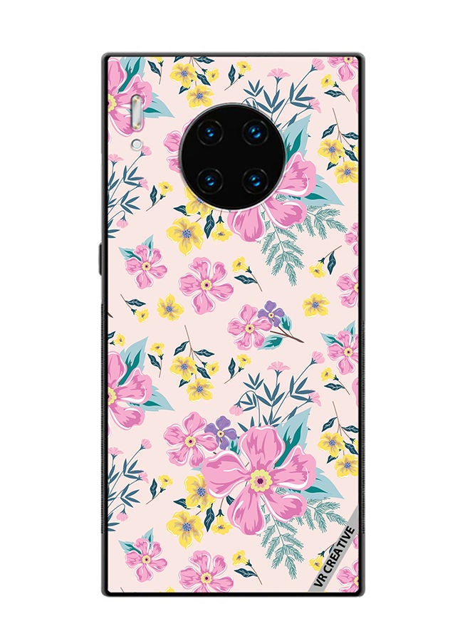 VR CREATIVE Protective Case Cover For Huawei Mate 30 Pro Pink Flowers Seamless Pattern Design Multicolour - Image 1