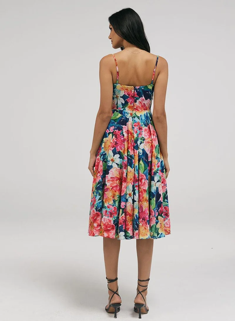 Zigzag Tiny Strap Dress With Bracot Torso