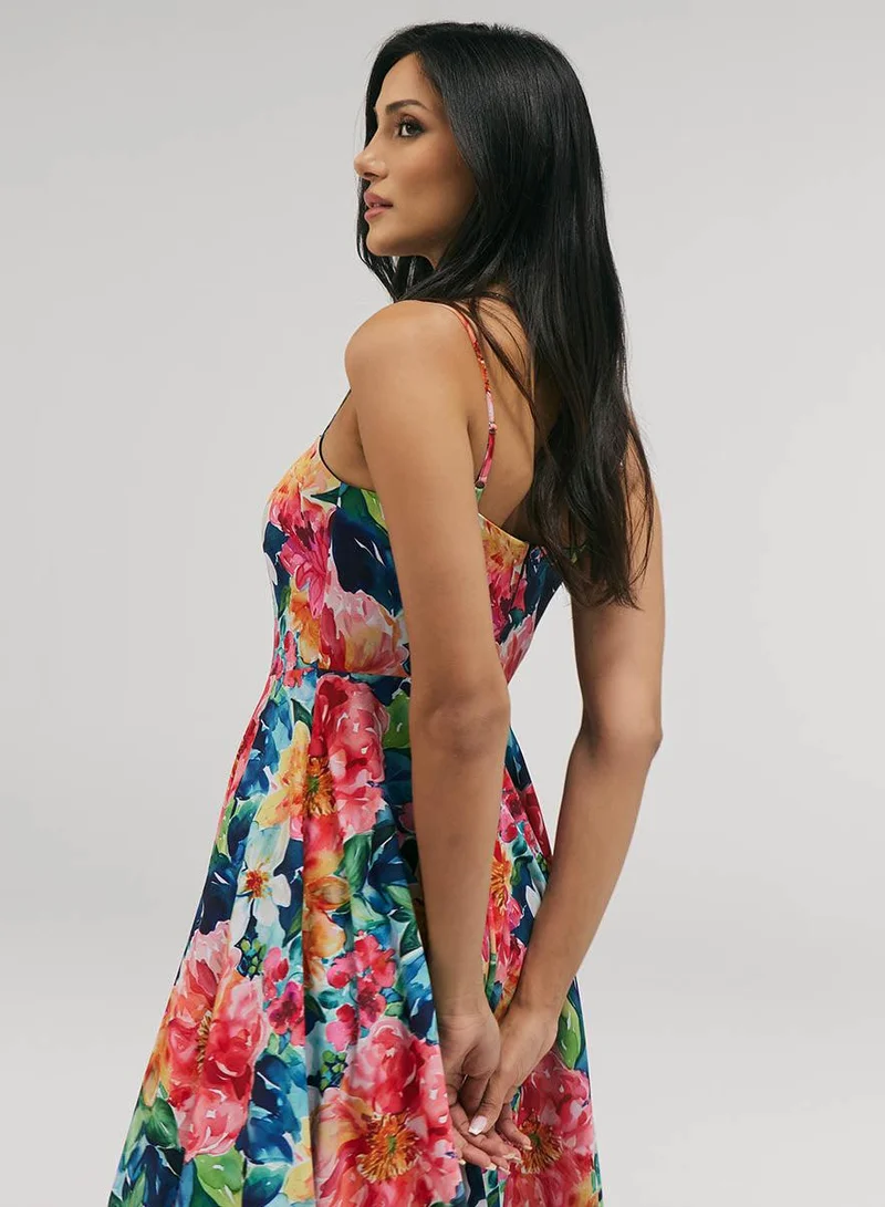 Zigzag Tiny Strap Dress With Bracot Torso