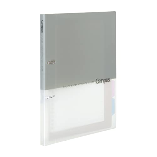 Kokuyo Loose Leaf Binder, Campus A4, 2 Holes, Max 100 Sheets, Gray, Le-PP158M - Image 1