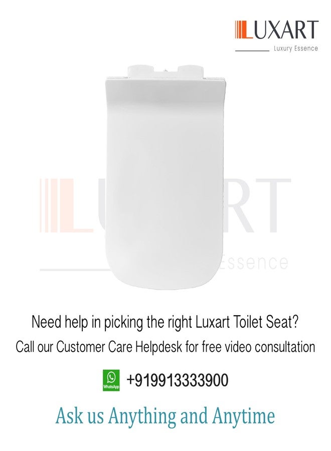 LUXART Toilet Seat Cover 44L x 34W CM| Western Commode Squaricle Seat Cover | Soft Close Technology Heavy Quality Commode Lid With Installation Kit | Plastic Toilet Cover For Bathroom, Commercial Use - Image 2