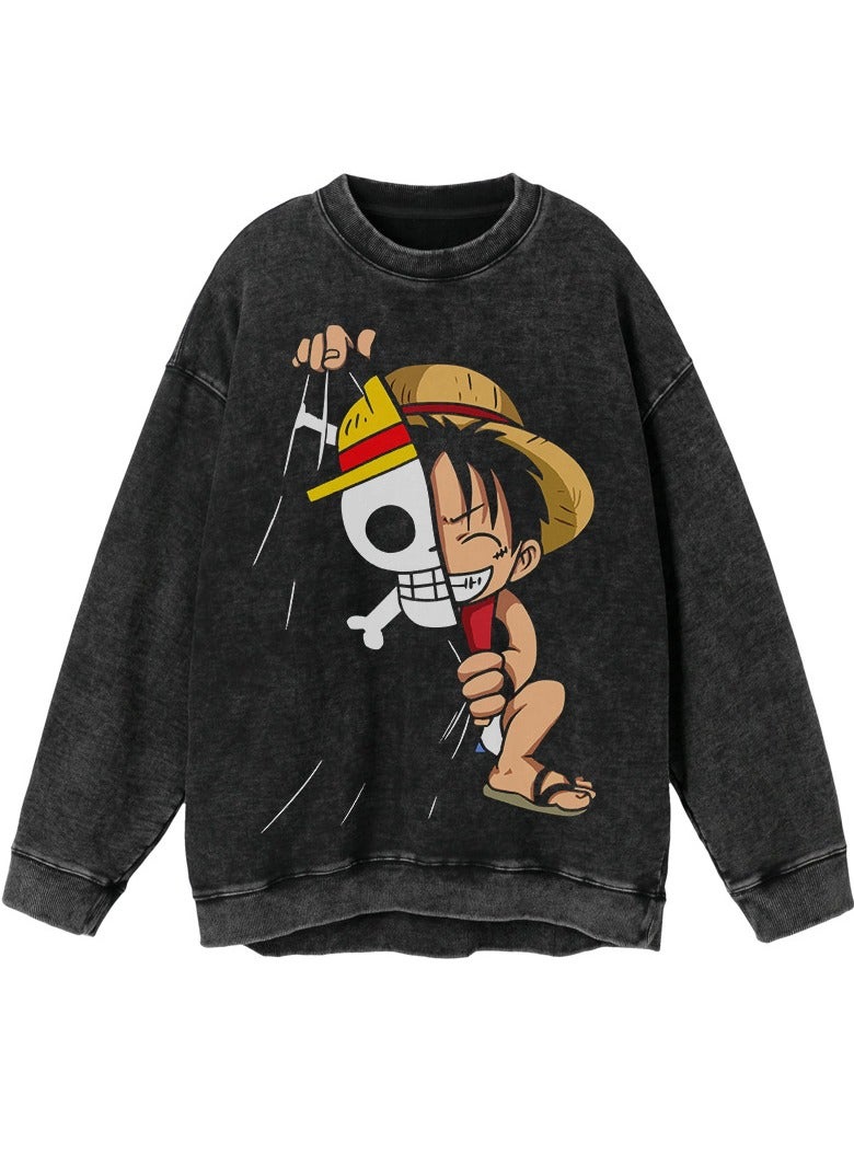 KUYING New One Piece Casual Loose Round Neck Hoodie  - Image 1