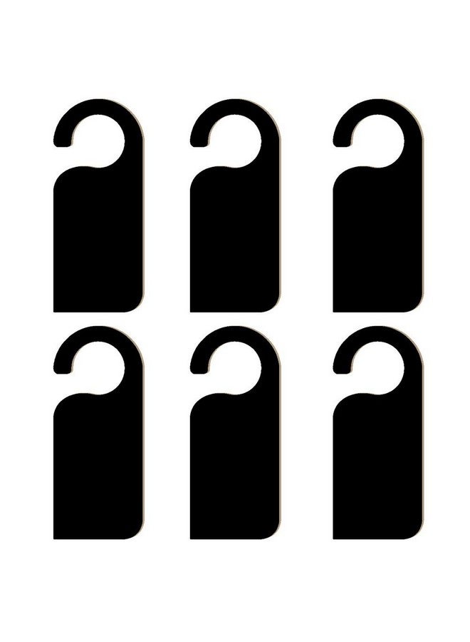 FRECI 6Pcs Wooden Door Sign Hanger Mini Double-Sided Wood Blackboard Chalkboard Message Notes Memo Board Door Knob Hanger Sign, Black Two - Image 1
