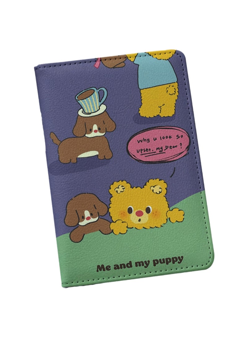 Purple Cartoon Style Passport Holder Wallet Passport Holder, Multi-Function Girls And Boys Card Holder Pu Leather Travel Document Holder, Travel Accessories - Image 1
