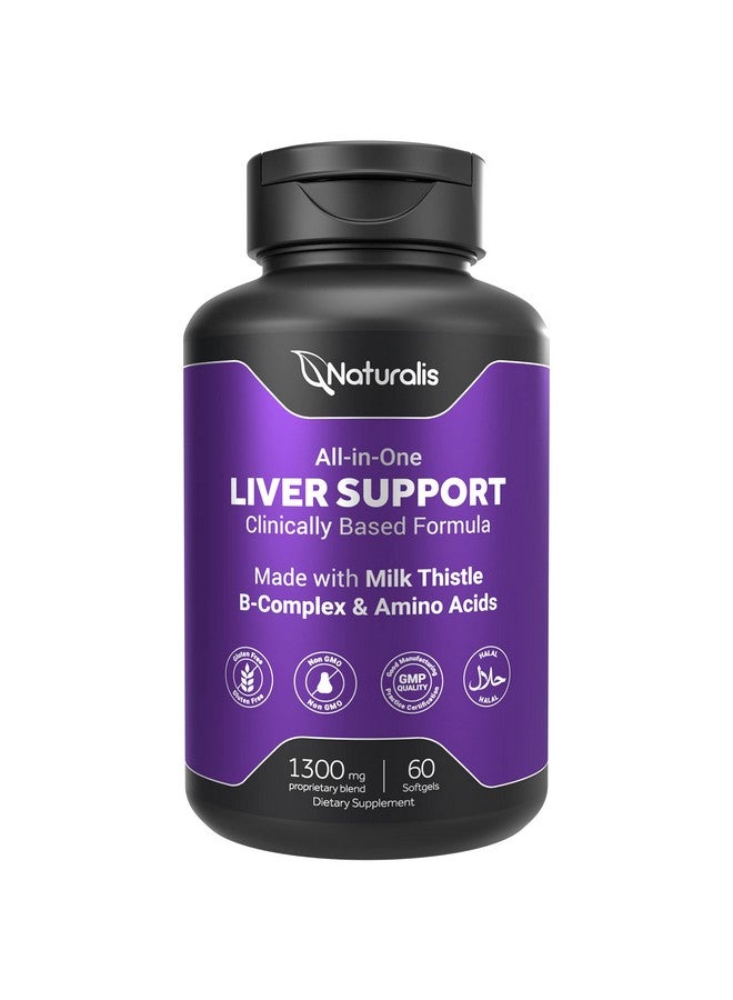 Naturalis Silymarin Milk Thistle 1300Mg Enhanced With B Complex & Amino Acids ; 13 In 1 Liver Cleanse Detox & Repair ; 60 Liver Essential Softgels - Image 2