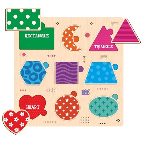 Webby Wooden Learning Puzzle Set | Educational Montessori Toys with Shapes, Animals and Fruits | Set of 3 Puzzles for Kids - Image 2