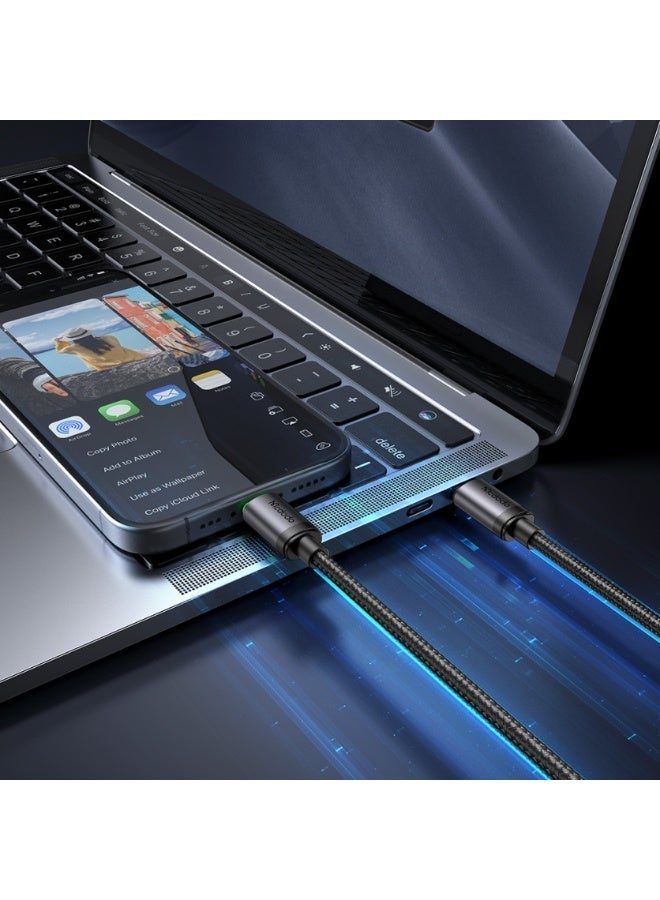 مكدودو كابل USB-C إلى USB-C مع إضاءة LED بقدرة 60 واط للشحن السريع 1 متر من ماكدودو – كابل تايب سي بتقنية PD متوافق مع أجهزة أندرويد وسامسونج والتابلت واللابتوب – أسود - Image 3