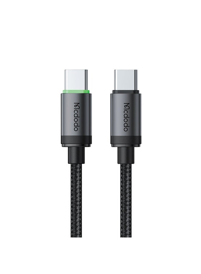 مكدودو كابل USB-C إلى USB-C مع إضاءة LED بقدرة 60 واط للشحن السريع 1 متر من ماكدودو – كابل تايب سي بتقنية PD متوافق مع أجهزة أندرويد وسامسونج والتابلت واللابتوب – أسود - Image 2
