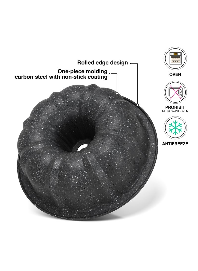 Fissman Bundtform Pan 25cm, Carbon Steel Granite Non Stick 8.0cm Deep Bundtform Pan | Non Toxic PFOA Free Cake Mold | High Heat Durable Baking Mold for Cake, Jello, Gelatin  - Image 2