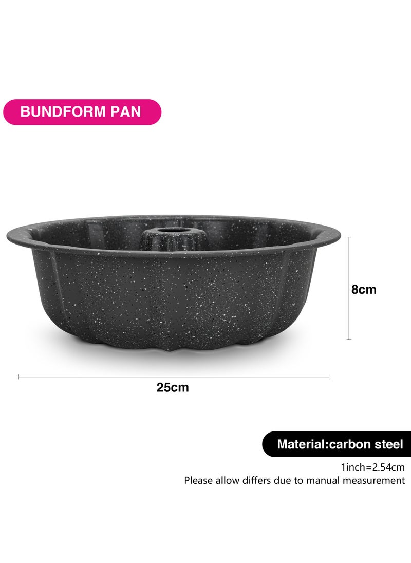 Fissman Bundtform Pan 25cm, Carbon Steel Granite Non Stick 8.0cm Deep Bundtform Pan | Non Toxic PFOA Free Cake Mold | High Heat Durable Baking Mold for Cake, Jello, Gelatin  - Image 3
