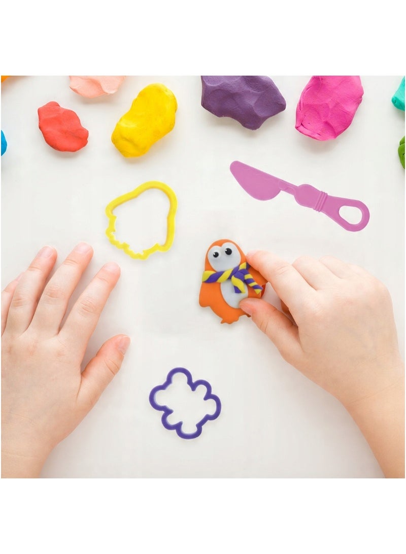 Fun & Fun Kiddy Clay children's set 8 pastel plasticines + 6 molds + knife - Image 4