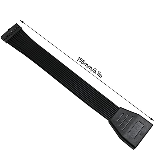 LUORNG 1PC USB 3.0 19/20 دبوس ذكر إلى USB 3.0 20 دبوس أنثى موسع، كابل تمديد رأس USB 3.0، محول لوحة الأم - Image 2