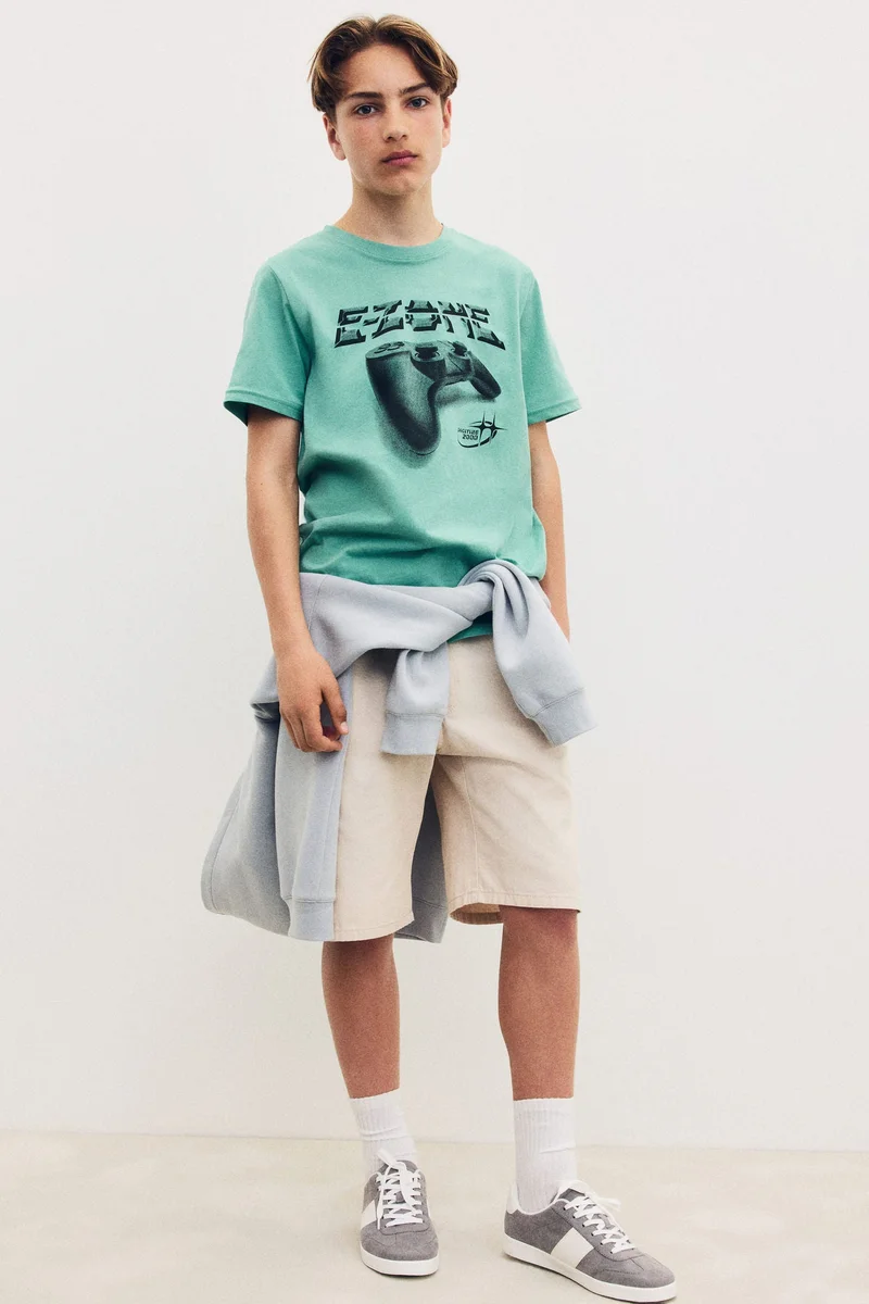 اتش اند ام تي-شيرت قطني مطبوع