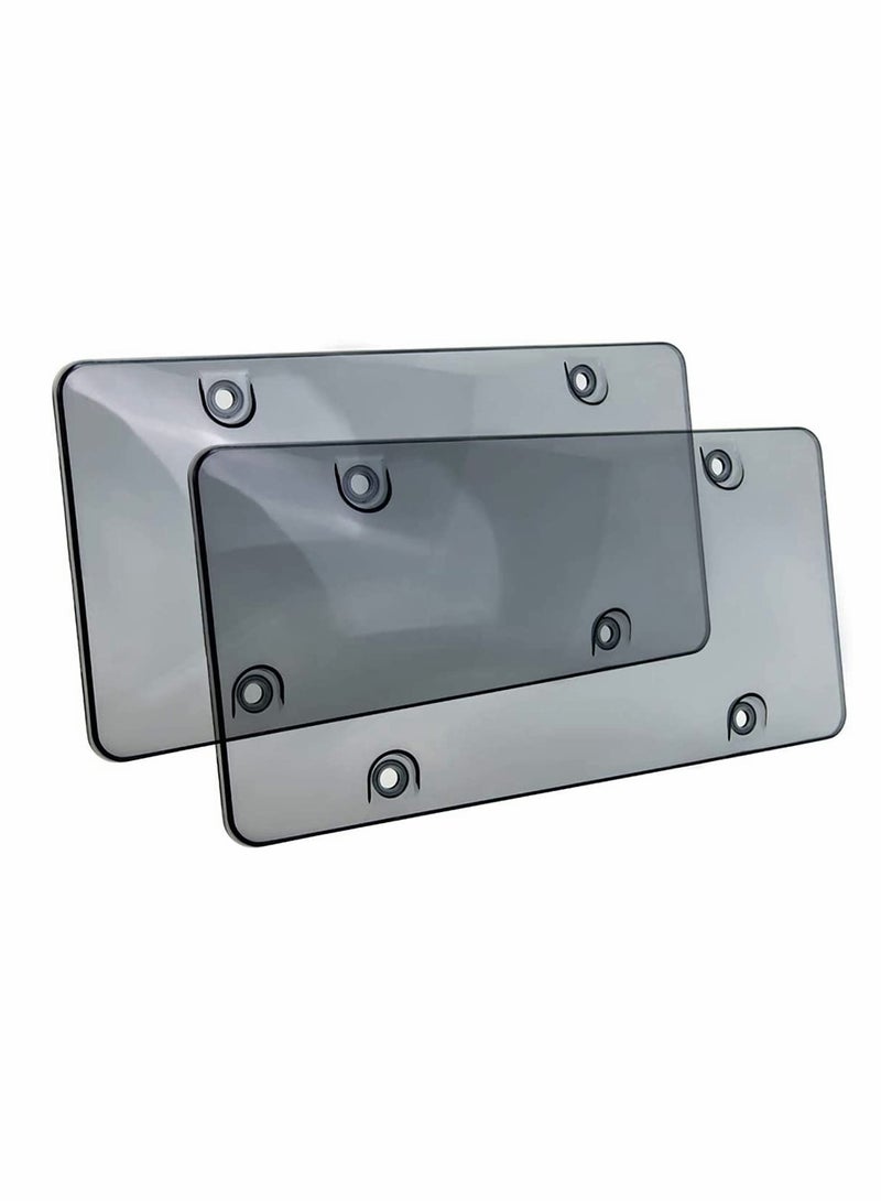 Excefore 2 PCS License Plates Shields Cover Tinted Clear d Design Unbreakable Fits All Standard 31x16 CM Novelty License Plates Protect Your Front Back License Plates Includ Screws - Image 1